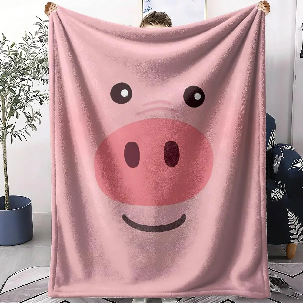 manta-de-flanela-macia-pensive-piggy-cobertor-leve-e-fresco-para-verao-para-sofa-cama-viagem