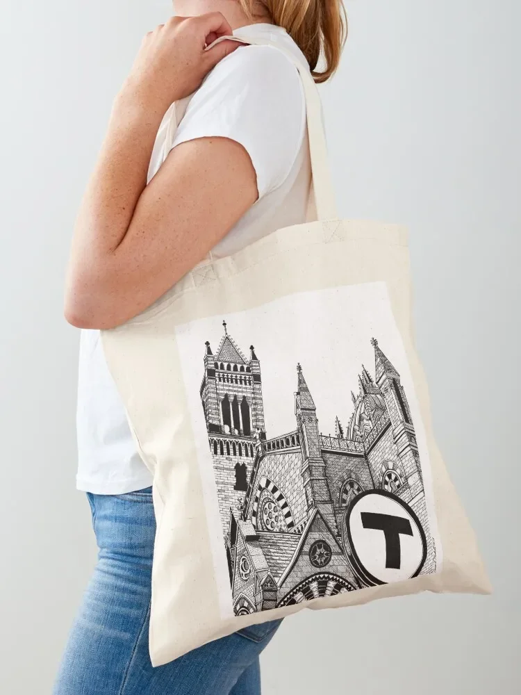 Boston's Old South Church-Copley Square Tote Bag hand bag ladies Beach bag Cloth personalized tote