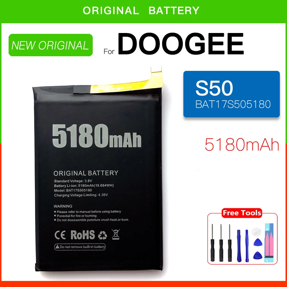 

Original Replacement 5180mAh BAT17S505180 Phone Battery For Doogee S50 Phone High Quality Rechargeable Batteries+Tracking code