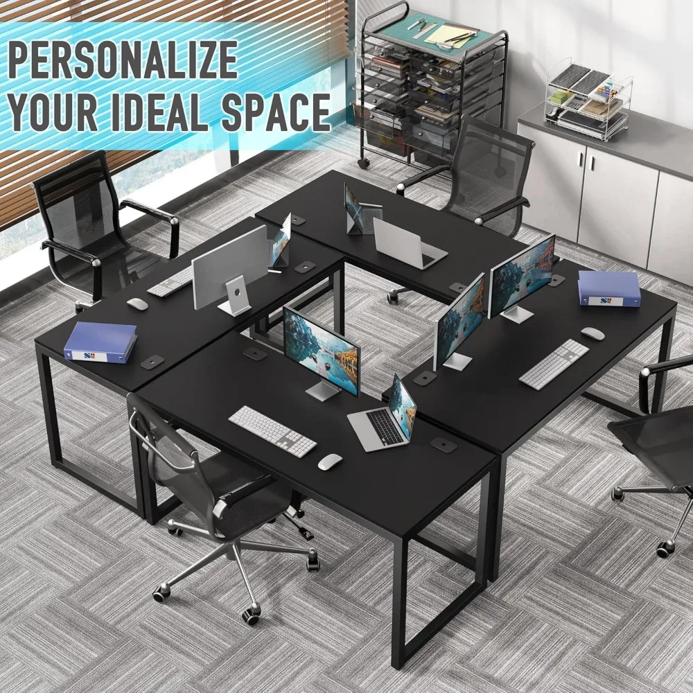 55-Inch Durable Black Office Desk for Business Use