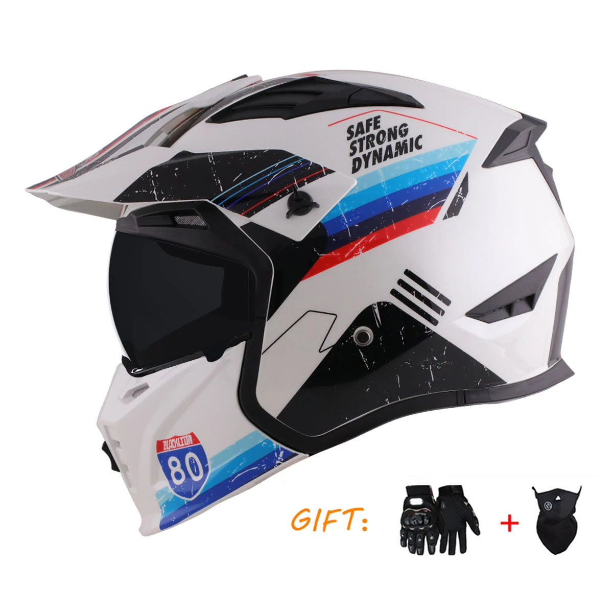 

2023 Full Face Modular Combination Helmet Retro Motorcycle Cascos Moto Locomotive Personality DOT ECE Detachable Mouth Helmet