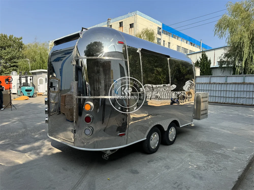 Mobile Food Truck Airstream Coffee Ice Cream Cart Mobile Kitchen Kiosk Food Concession Trailer With Fully Equipped