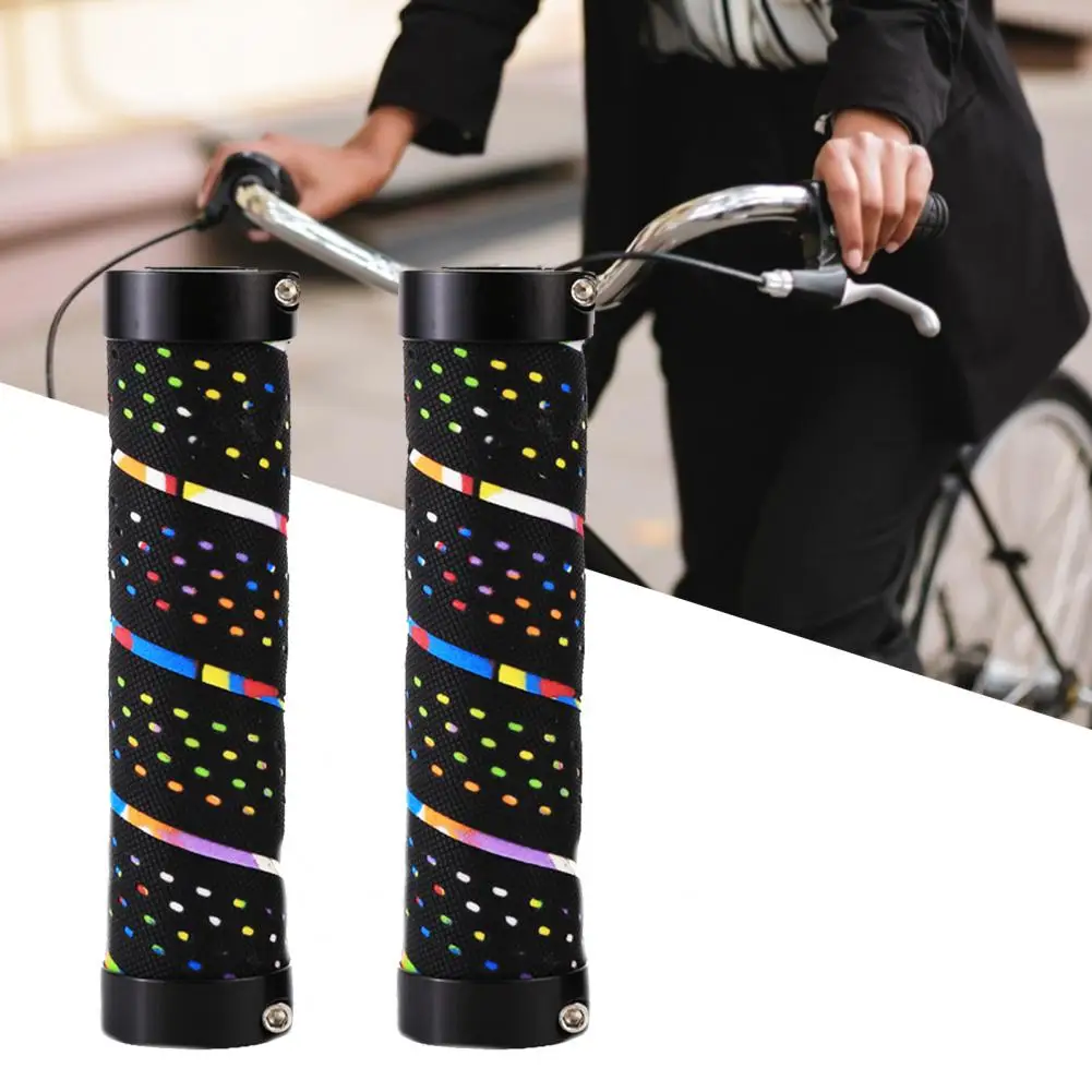 Bicycle Grips 2Pcs Shock-absorbing Anti-slip Bike Handlebar Cover Bilateral Locking Grip Protective Sleeve for MTB Parts