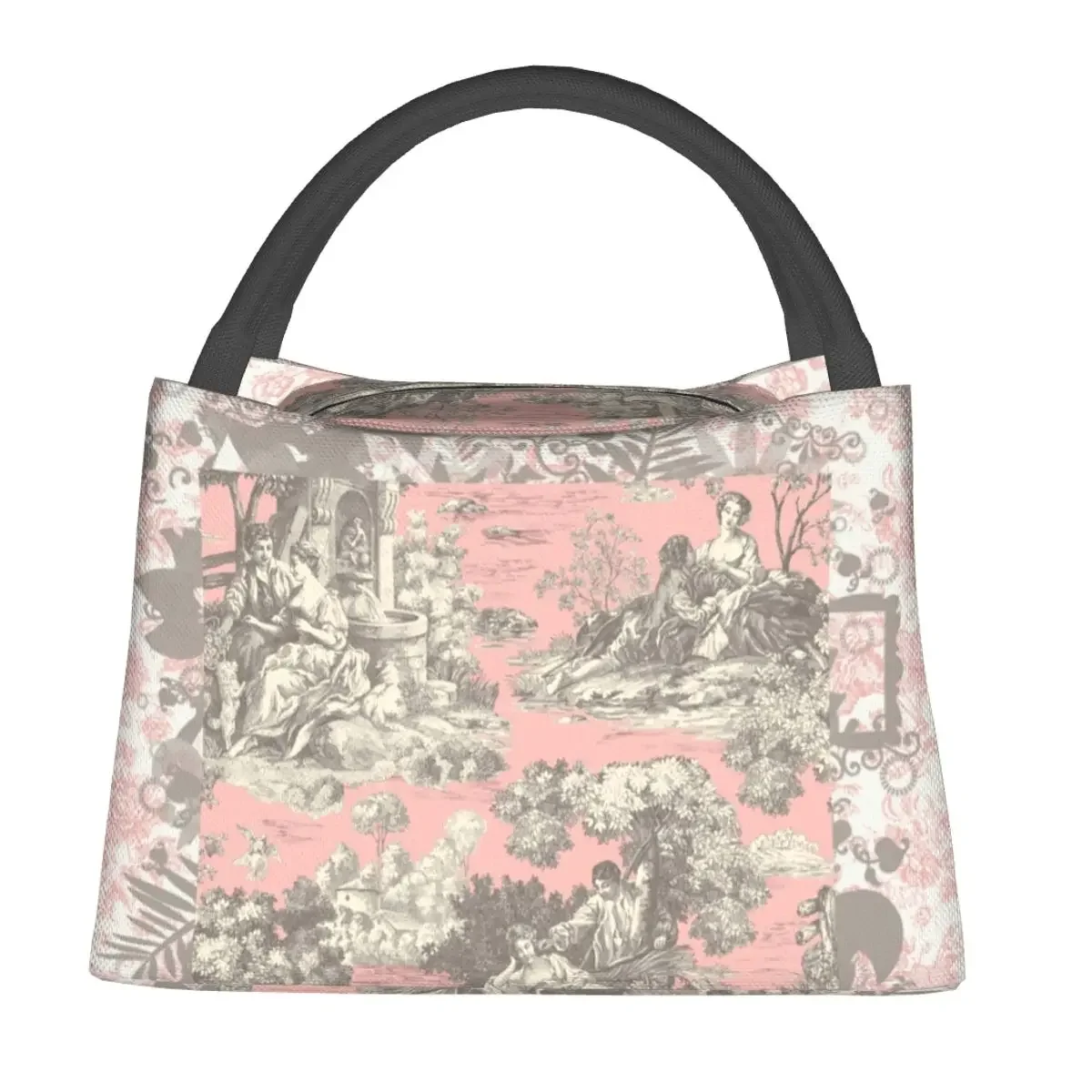 

Toile De Jouy 3 Lunch Bag Vintage French Fun Lunch Box Outdoor Picnic Portable Insulated Thermal Lunch Bags Designer Cooler Bag