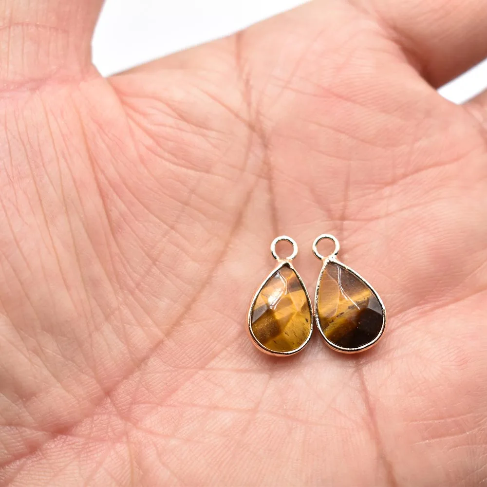 Wholesale 20pcs/lot  Natural Stone Amazones amethysts section water drop shape Connector pendants for jewelry making free