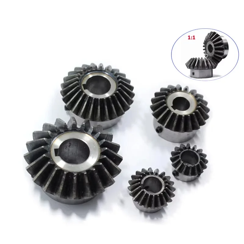 1pc Bevel Gear 1.5M 20/25/30 Teeth Bore 6/6.35/8/10/12/14/15/16mm Gear 90 Degrees Meshing Angle Steel Gears Screw M5 No Keyway