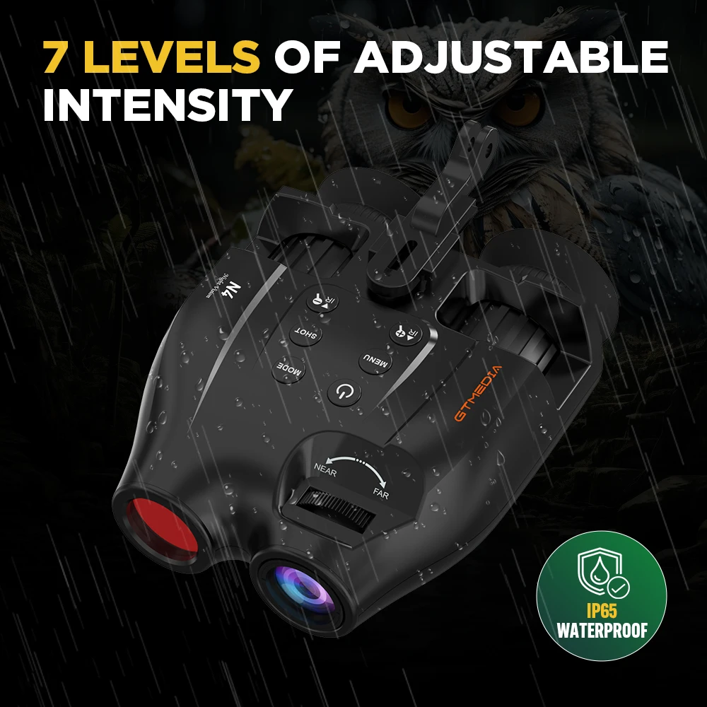 منظار رؤية ليلية GTMEDIA N4، 300 متر IR، تكبير 1080P HD 5X، 7 مستويات قابلة للتعديل، استخدام الصور والفيديو، الحياة البرية للصيد النهاري/الليلي #4