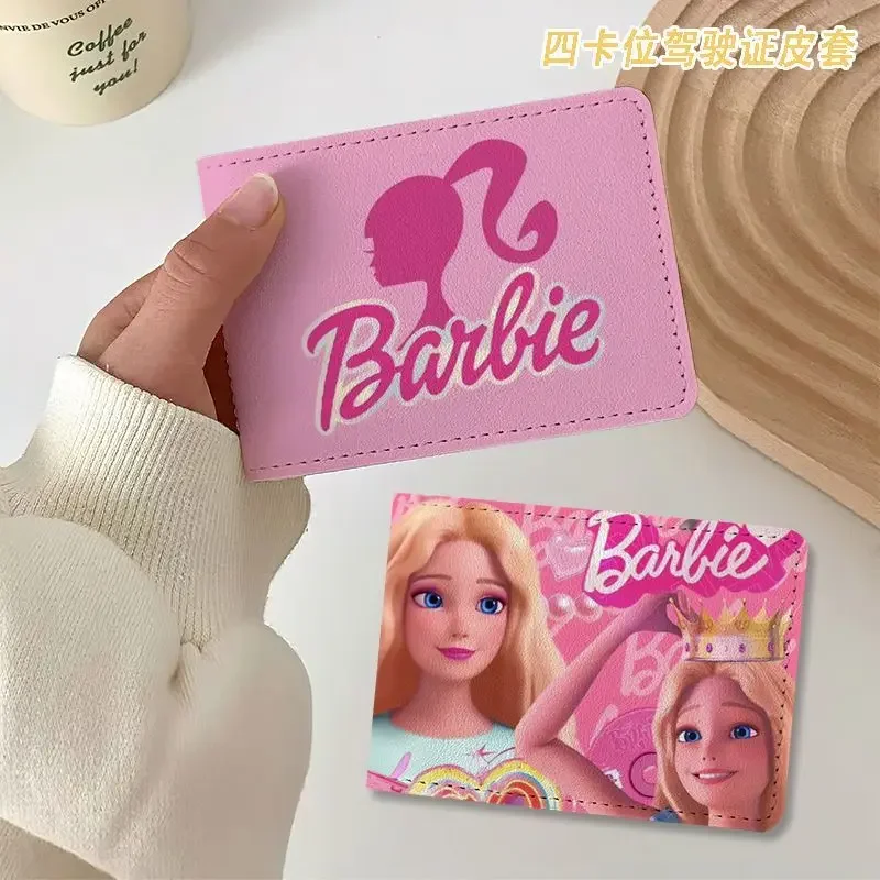 MINISO Barbie Princess High-Look Cartoon Picture Waterproof Wear-Resistant Lightweight Portable Driver's License Leather Case