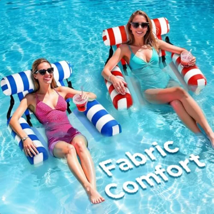 

Pool Wave Pool Floats Chairs Adult 2 Packs Heavy Duty Iatable Swimming Pool Lounges Fabric Floating Hammock Blow Up Pool Noodle