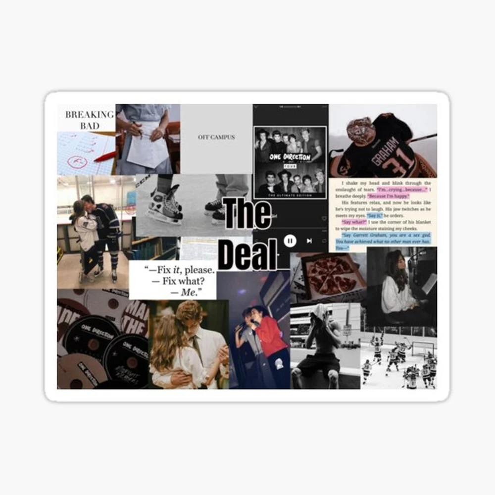 The Deal book Sticker for Laptop Decor Bedroom Car Cute Cartoon Art Fashionable Public Suitcase