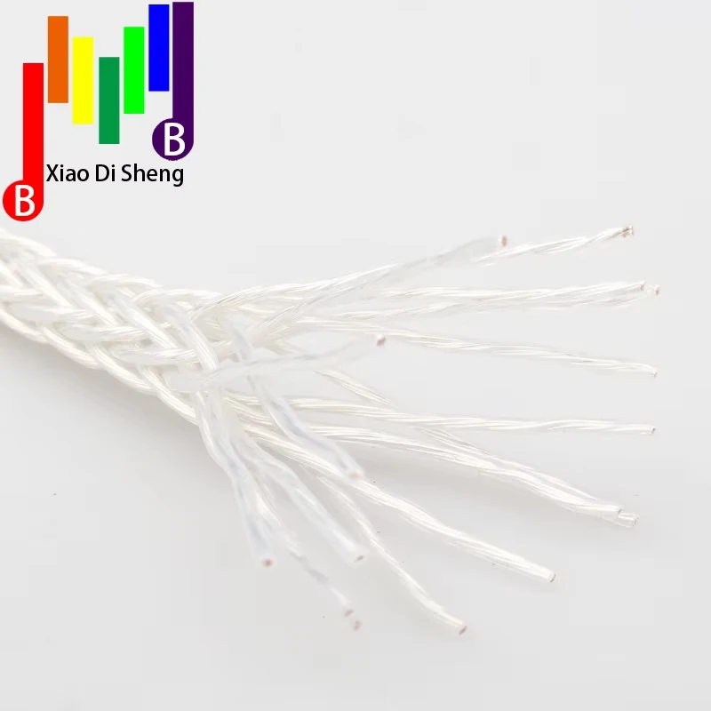Trança 8ag alta pureza banhado a prata cabo de alto-falante occ 16 fios fio de alto-falante de áudio alta fidelidade diy em massa