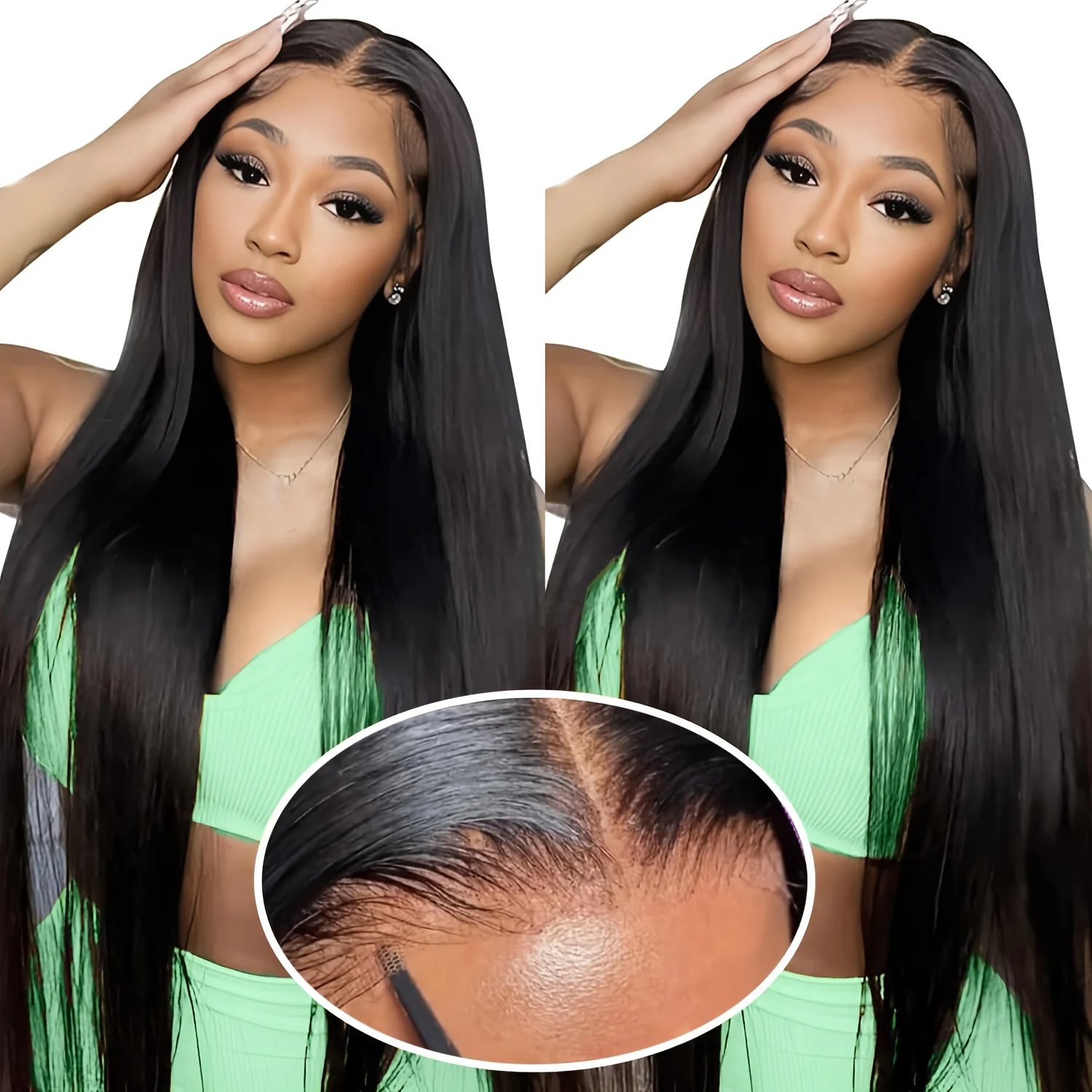 30 34 40 بوصة 13x6 HD شفافة العظام مستقيم الدانتيل الباروكات الأمامية 5x5 غلويليس ارتداء والذهاب باروكة من شعر طبيعي 200 الكثافة للنساء