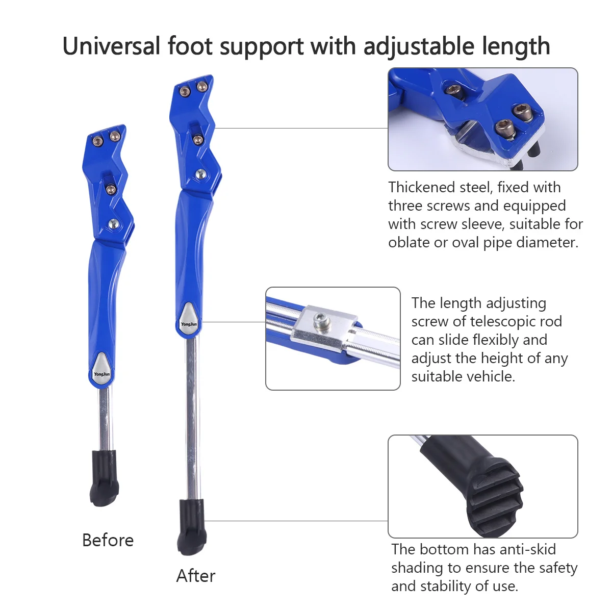 مسند دعم جانبي من سبائك الألومنيوم، حامل متين للدراجة الجبلية، رف ركن السيارة، لوازم ركوب الخيل غير قابلة للانزلاق #5