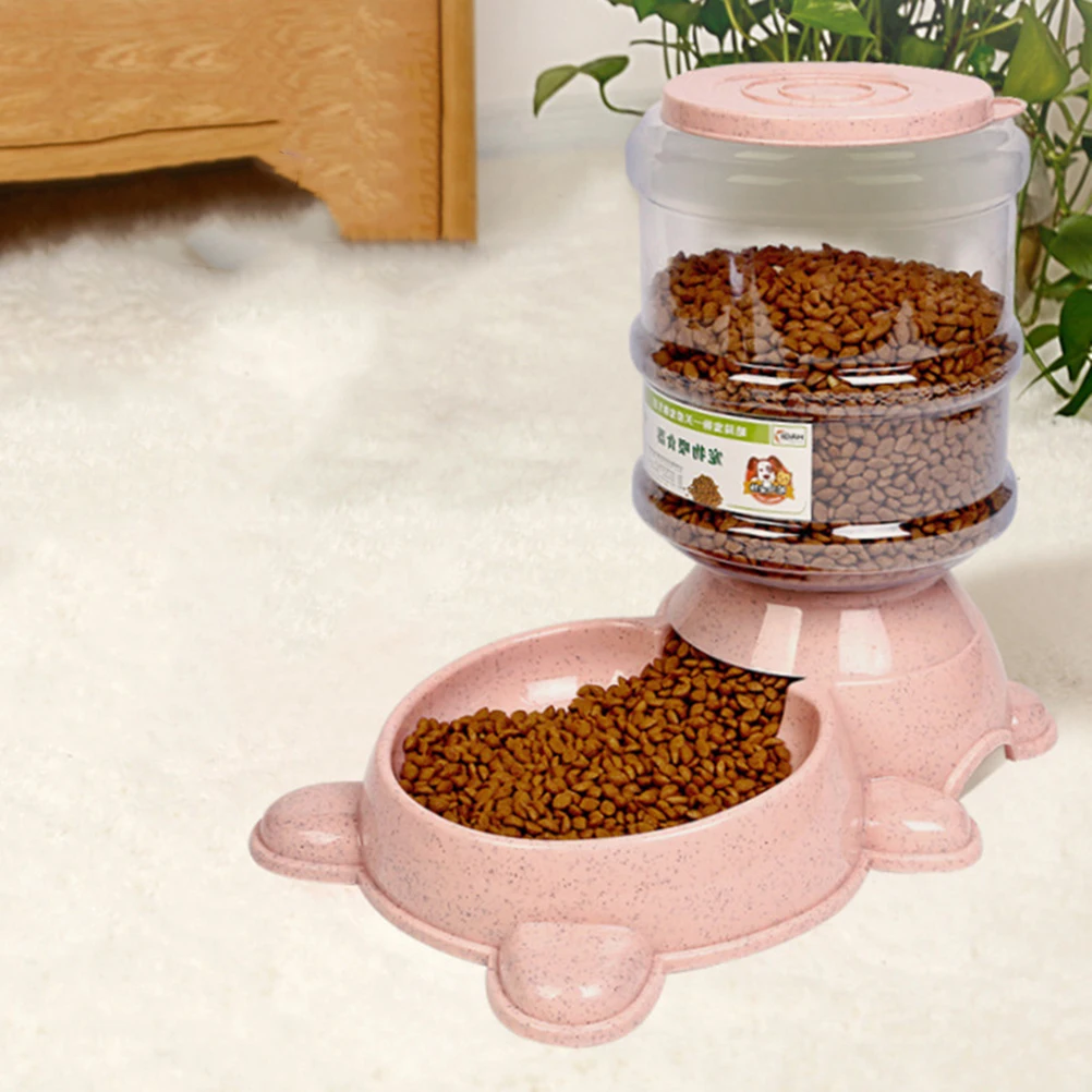 

1 Pc Pet Food Automatic Dispenser Easy Clean Non Skid Base Dog Food Bowl Ideal For Large Capacity