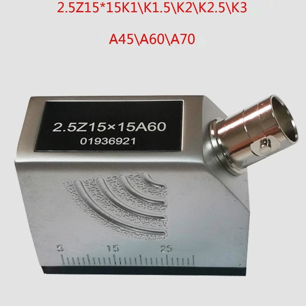 Ultrasonic oblique probe 2.5Z15 * 15A45 metal flaw detection transducer