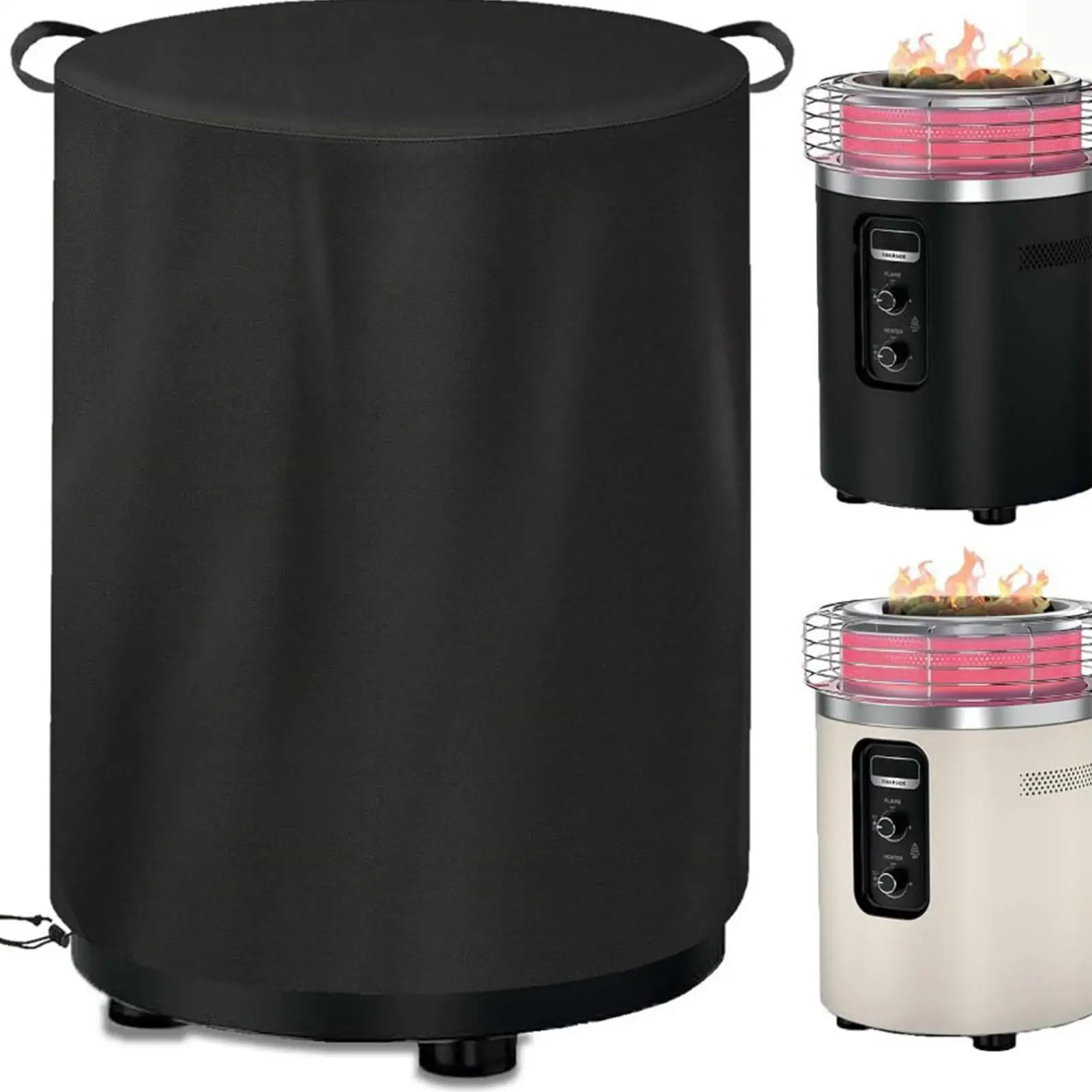 Cover for Fire Pit Sun Protection Dust-Proof Fire Column Protector Cover for Leaves Debris Rain Sunlight Snow Bird Droppings