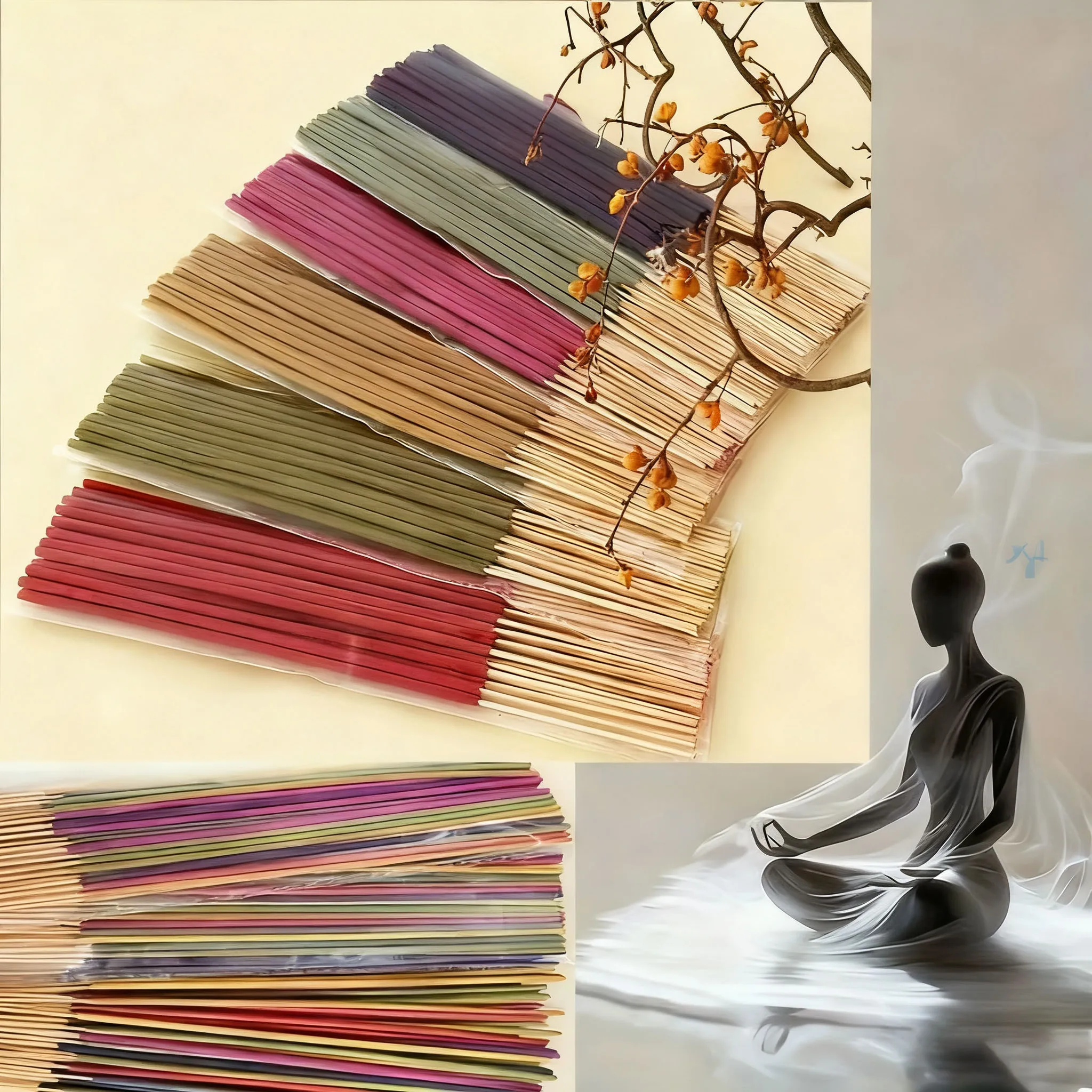 6 Sets of Approximately 150/300/600 High-Quality Aromatherapy Sticks - Including Rosemary, Lavender, Lemongrass, Dragon Blood, Rose, Jasmine, Lemongrass Suitable for Purification, Yoga Meditation, and Home Use - a Perfect Gift with Long-Lasting Fragrance