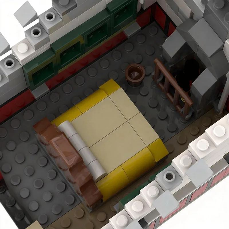 1487 ชิ้น ชุด City Engineering 10332 - ร้านเบเกอรี่ยุคกลางและบ้าน MOC ชุดตัวต่อแบบโมดูลปรับแต่งได้ ของเล่นสร้างสรรค์ DIY ของขวัญวันเกิด