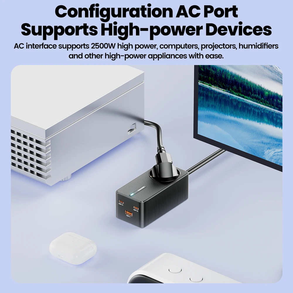 Toocki GaN USB C 충전기, 데스크탑 멀티탭, EU AC 소켓, PD 65W PPS 45W, 맥북 아이폰 삼성용 고속 C 타입 충전기, 67W