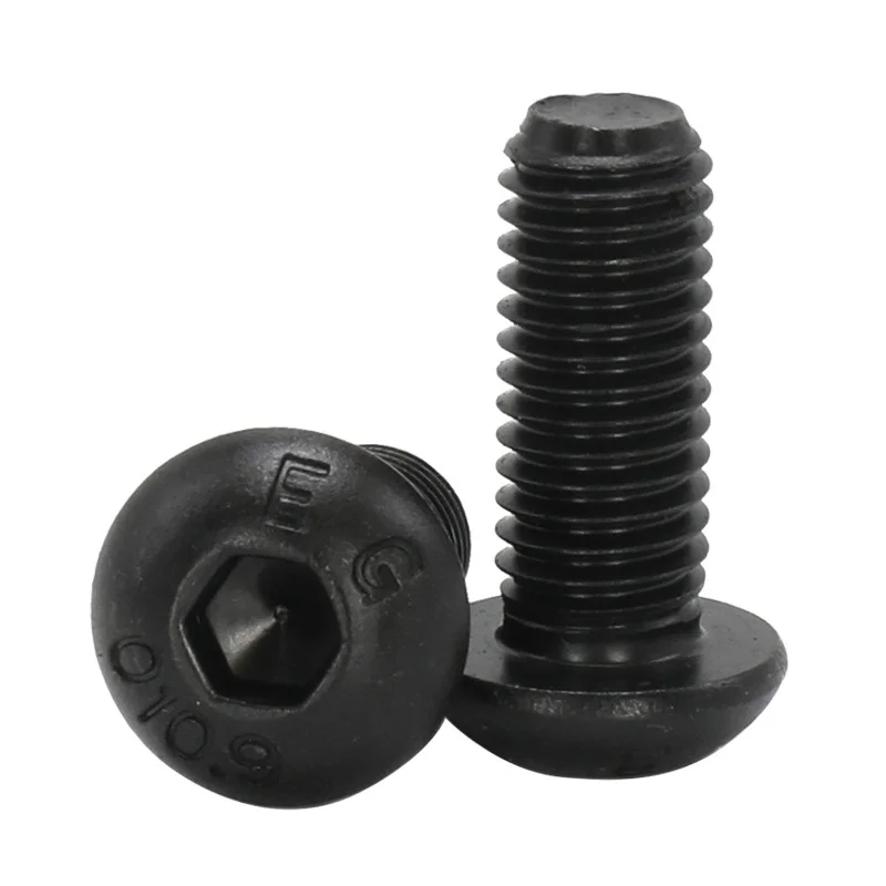 ISO7380 Hex Screw M2 M2.5 M3 M4 M5 Black Button Head Hex Socket Cap Screw Hexagon Socket Round Head Screws