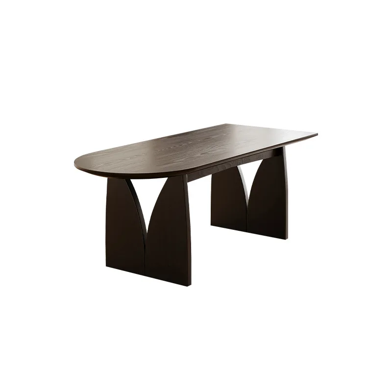 

Solid wood dining table, long table, wabi, black ash wood table