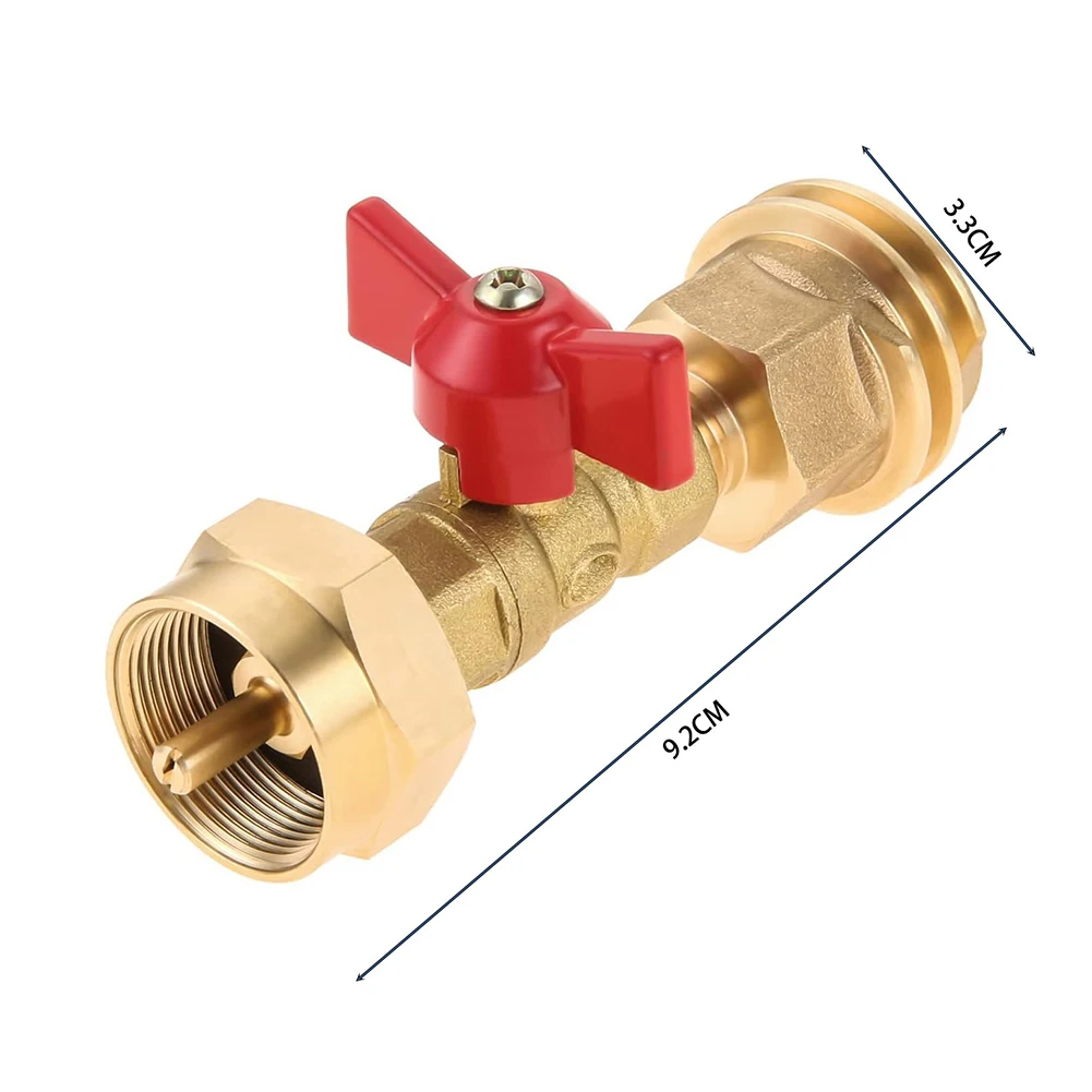 Brass-Built Propane Tank Adapter Enables 1 lb Cylinder Use with Male or POL Female Fittings for Outdoor Cooking