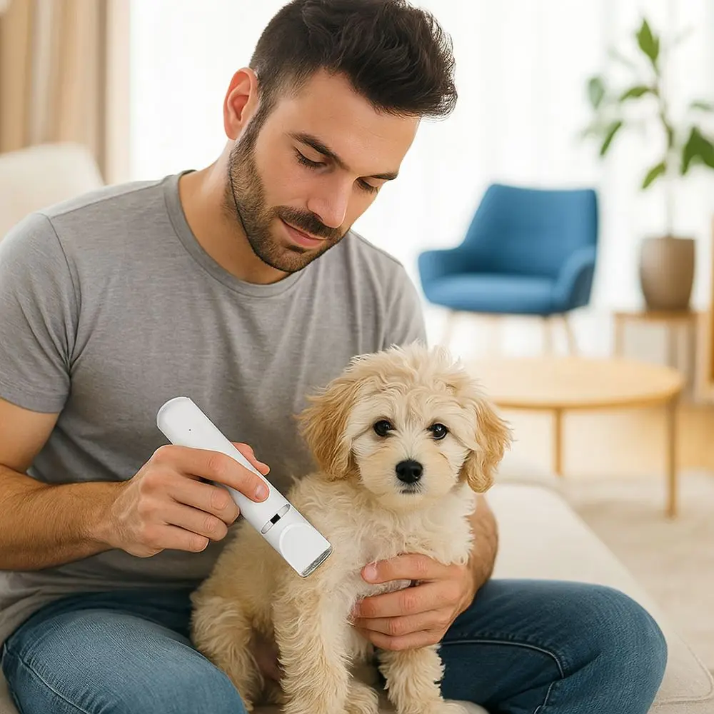 

USB Rechargeable 4 in 1 Electric Pet Hair Shaver 4 Different Blades High Power Cat Dog Hair Clipper Low-Noise Pet Hair Trimmer