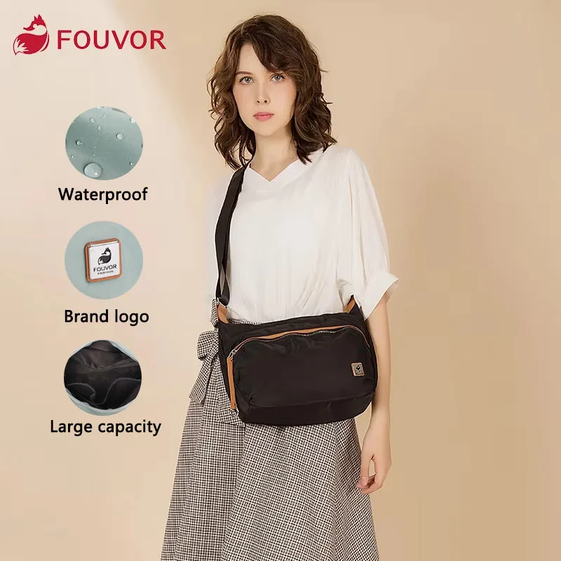 Fouvor Nylon Waterproof Crossbody bags Women Simple Wild Canvas Casual Oxford Shoulder Messenger Bag For Teenage Girls 2828-12