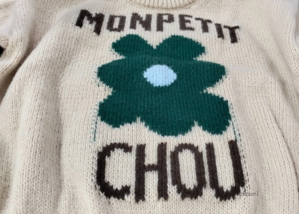 الفتيات رسالة زهرة البلوز سترة 2026 الربيع والخريف جديد الكورية الأطفال المألوف محبوك سترة رداء علوي غير رسمي