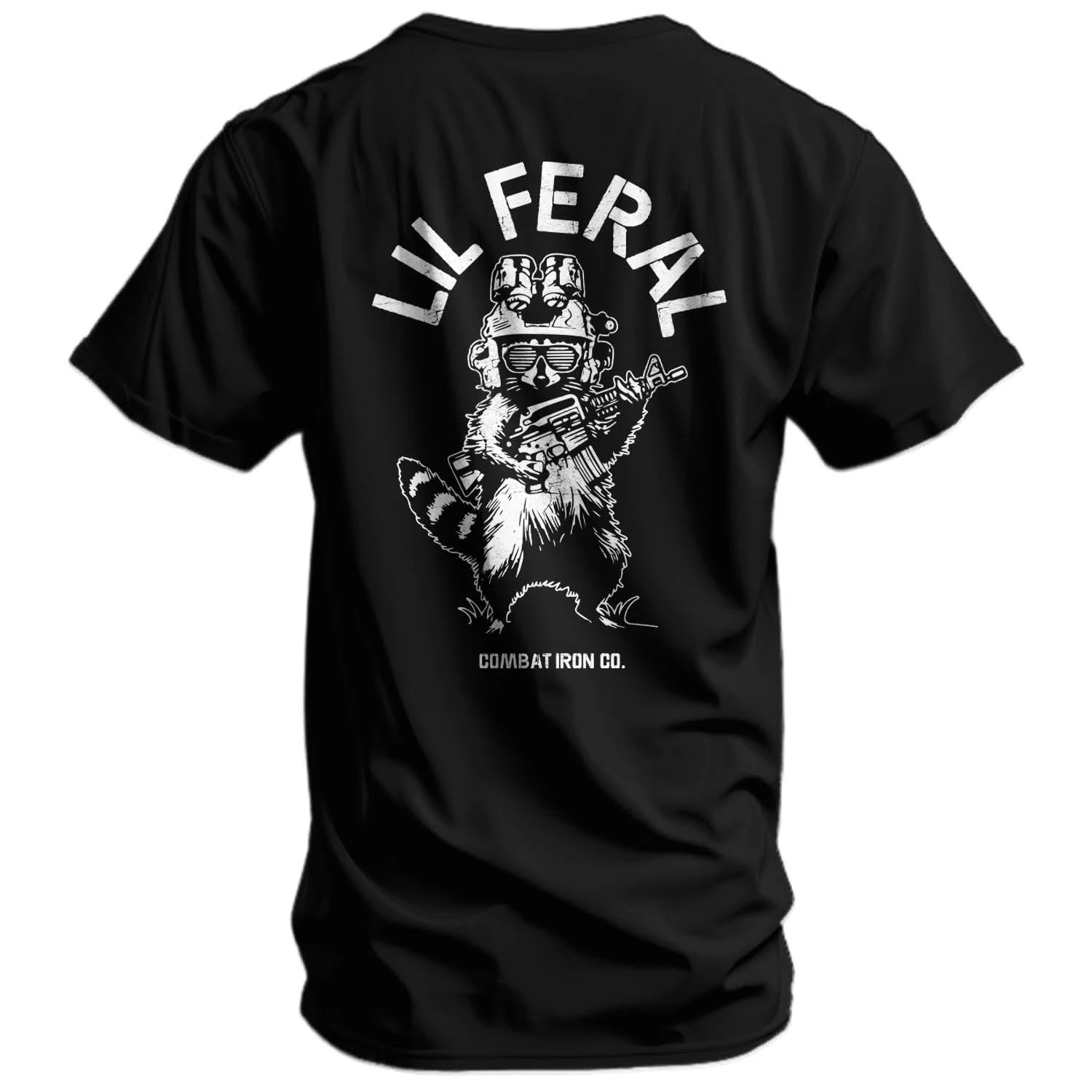 Lil Feral Raccoon Military Training Tactics Graphic Tee Cotton Mens Womens T-Shirt Outdoor Top