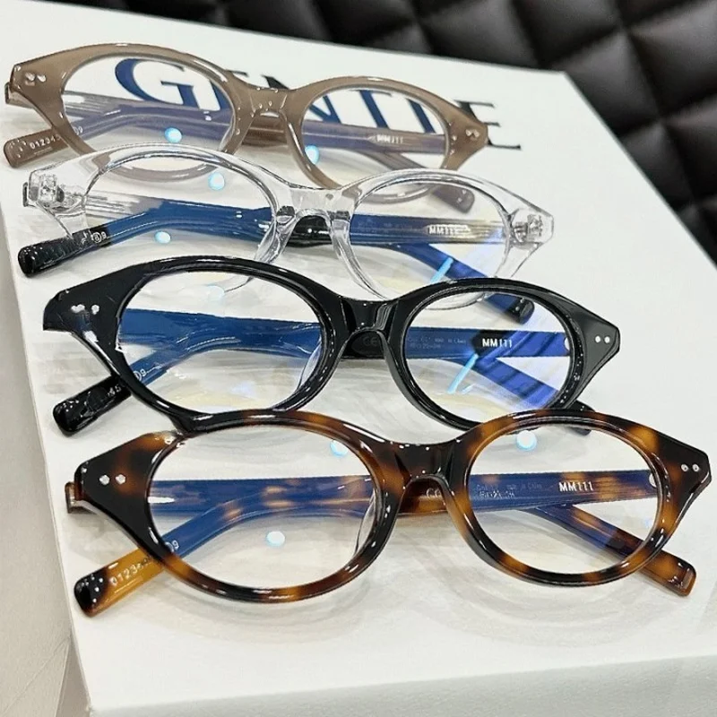 Y2K 레트로 타원형 프레임 안경 여성 레오파드 인 스위트 쿨 안경 트렌드 브랜드 독서 컴퓨터 안티 블루 라이트 안경
