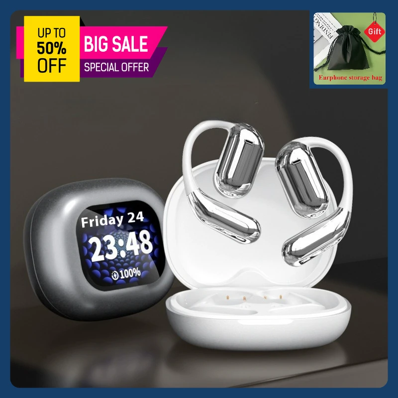 

super pods Ear mounted LCD color screen, Bluetooth noise reduction, non in ear sports wireless earphones bluetooth wireless