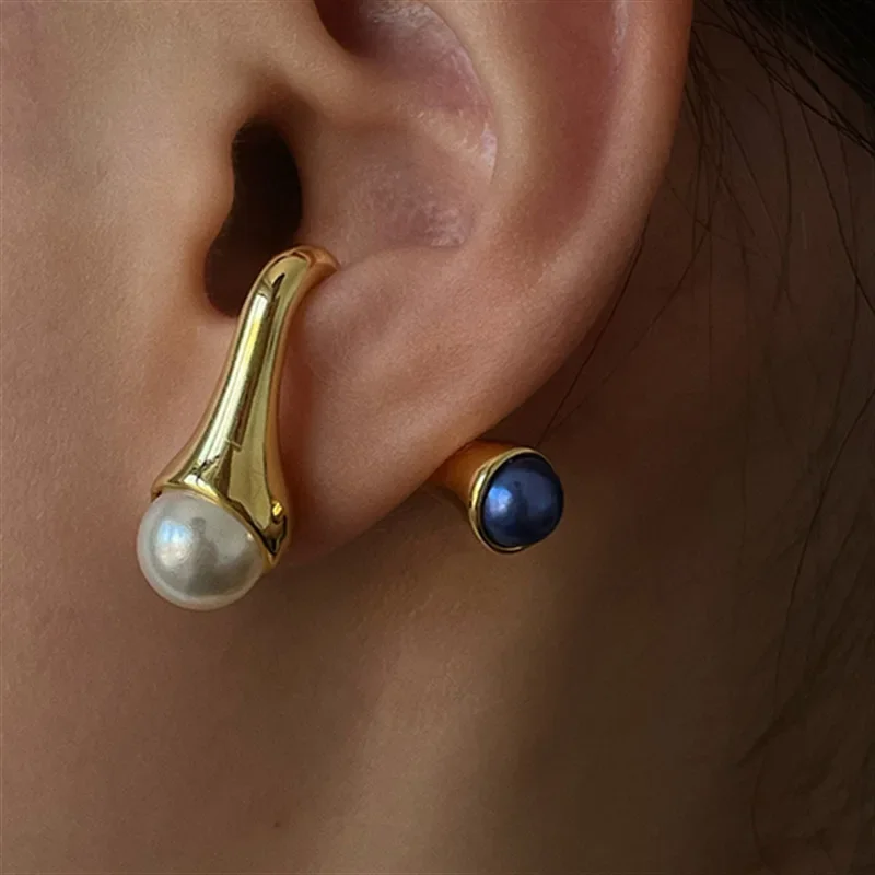 Fashion Jewelry Pearl Double-Sided Stud Earrings For Women Girl Party Gifts Back And Front Ear Accessories  2024 Trend New