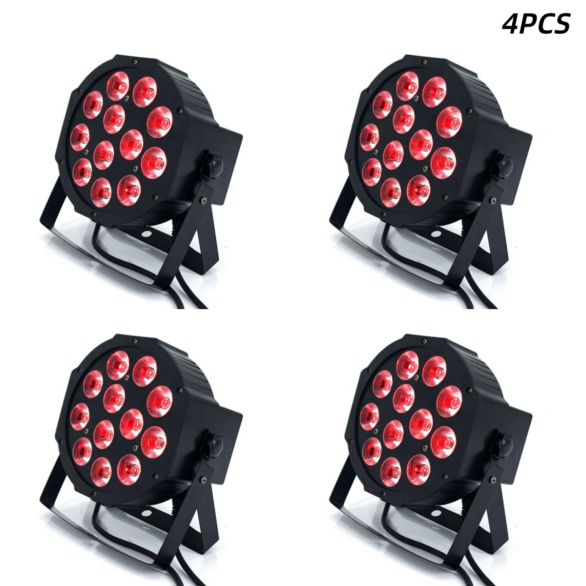 4 قطعة Led الاسمية RGBW 4in1 12x12 واط led الاسمية DMX أضواء للمسرح الأعمال Led شقة الاسمية ضوء مع المهنية للحزب KTV ديسكو DJ