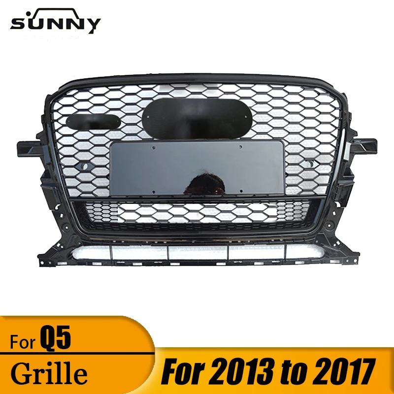 

Suitable for 2013-2017 Audi Q5 conversion SQ5 4WD model gloss black RSQ5 style front bar honeycomb grille