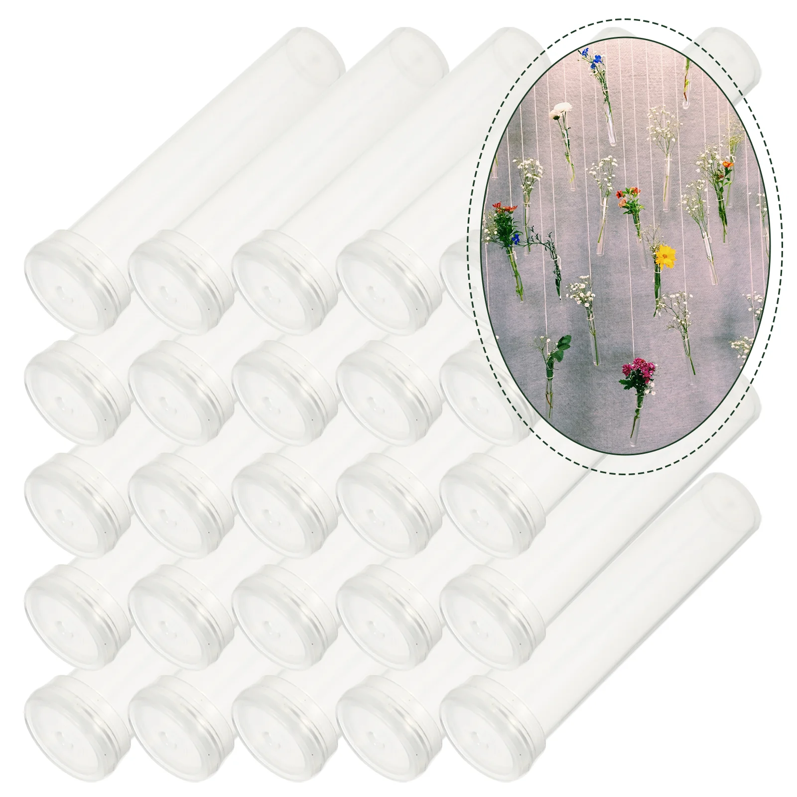 25/50/100/200pcs Nutrition Flower Plastic Tube Transparent Water Flower Tube Flower Water Container Florist Supplies