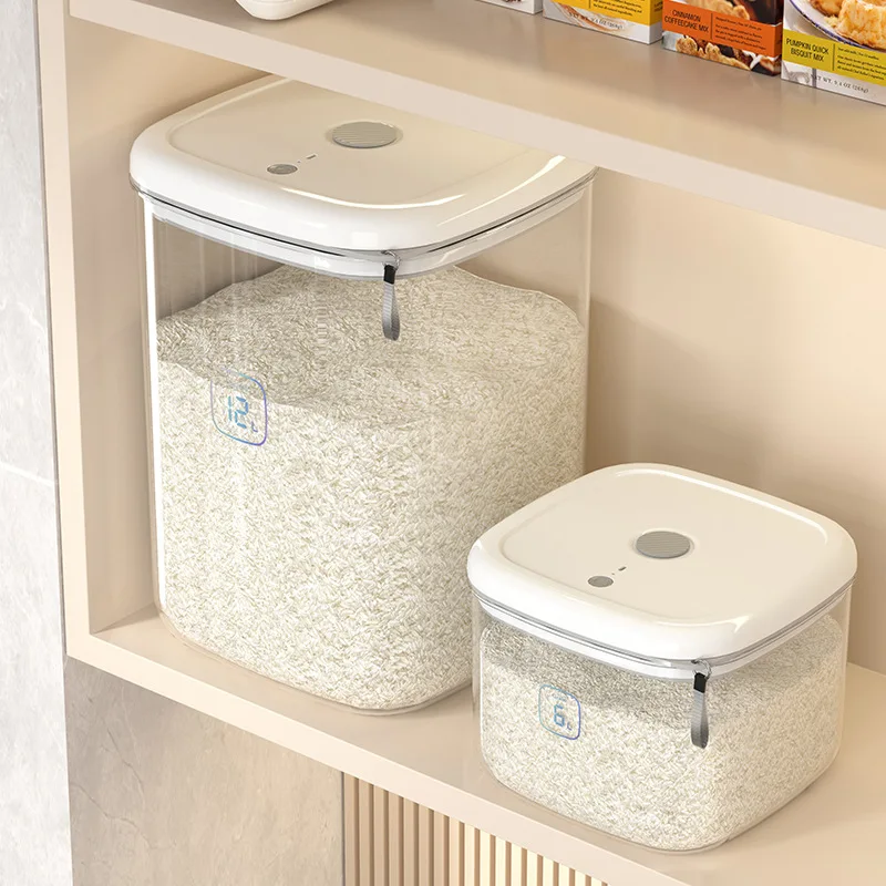 Vacuum Rice Bucket, Kitchen, Household Food Grade, Insect Proof, Moisture-Proof, Rice Box, Sealed, Large Capacity Plastic