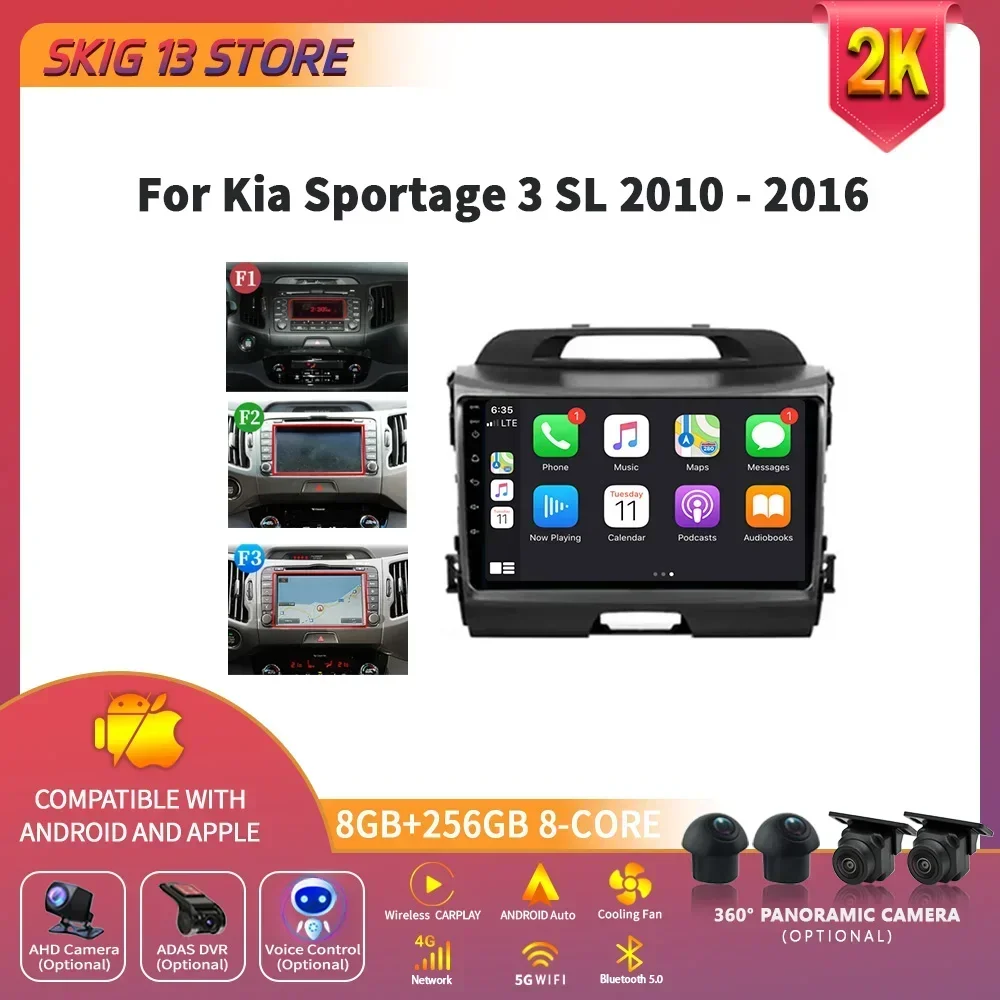 

Android 14 Car Radio Multimedia Navigation Central For Kia Sportage 3 SL 2010-2016 Wireless Carplay Stereo GPS Head Unit Screen