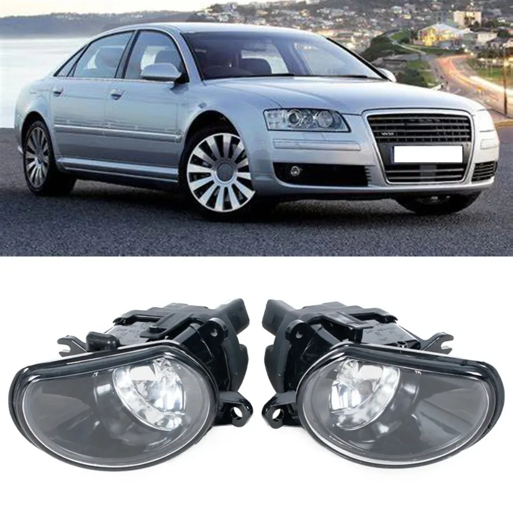 Pour Audi A8 D3 2004 2005 2006 2007 Ensemble de feux antibrouillard avant de voiture avec ampoule halogène Accessoires 4E0941699A 4E0941700A