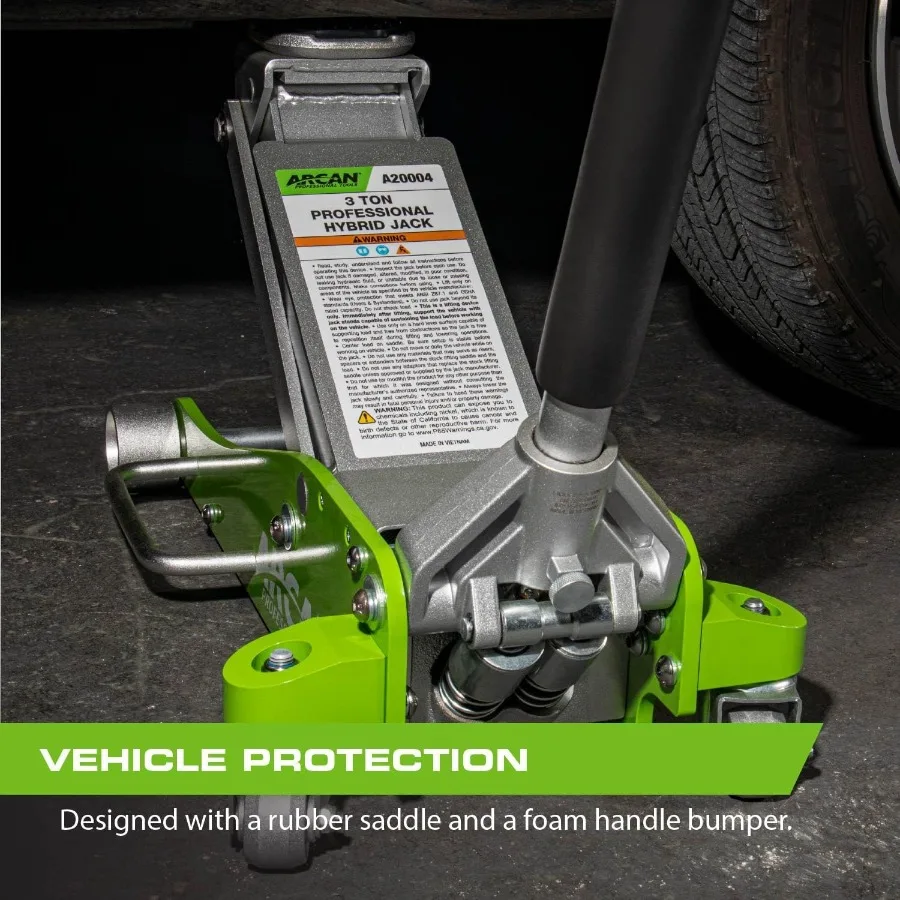 3 طن 6000 رطل. مقبس أرضي هجين عالي التحمل من الألومنيوم والفولاذ مع ذراع رفع معزز بمكابس مزدوجة للسيارات #4