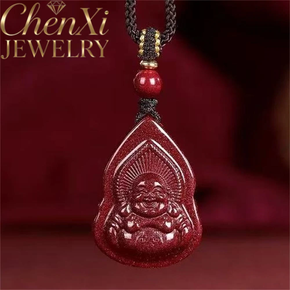 

High-End Cinnabar Maitreya Buddha Pendant Luxury Quality Fashion Fine Jewelry Exquisite Elegant Popular Charms Amulets Mascots