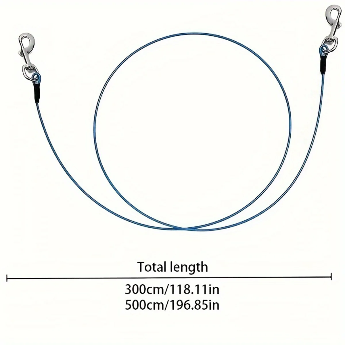 3m/5m Edelstahl-Hundeleine für hohe Beanspruchung, geeignet für kleine und große Hunde, bissfeste Stahlseil-Leine, Haustierleine. – Detail 9