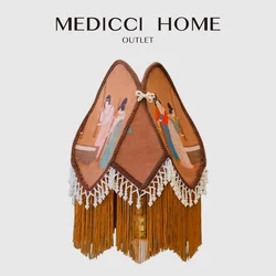 Medicci Home Oriental estetica paralume cinese corte signore antica arte paralume mobili antichi lampada da tavolo decorativa