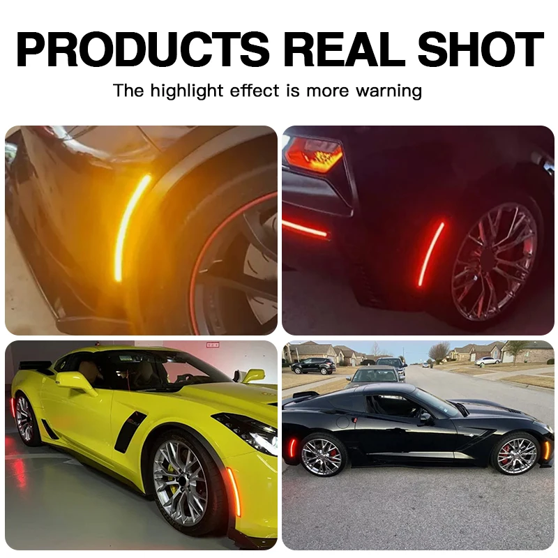 

4 шт. для Chevrolet Corvette C7 2014 2015 2016 2017 2018 2019 автомобильный светодиодный передний задний бампер боковой габаритный указатель поворота лампа крыла