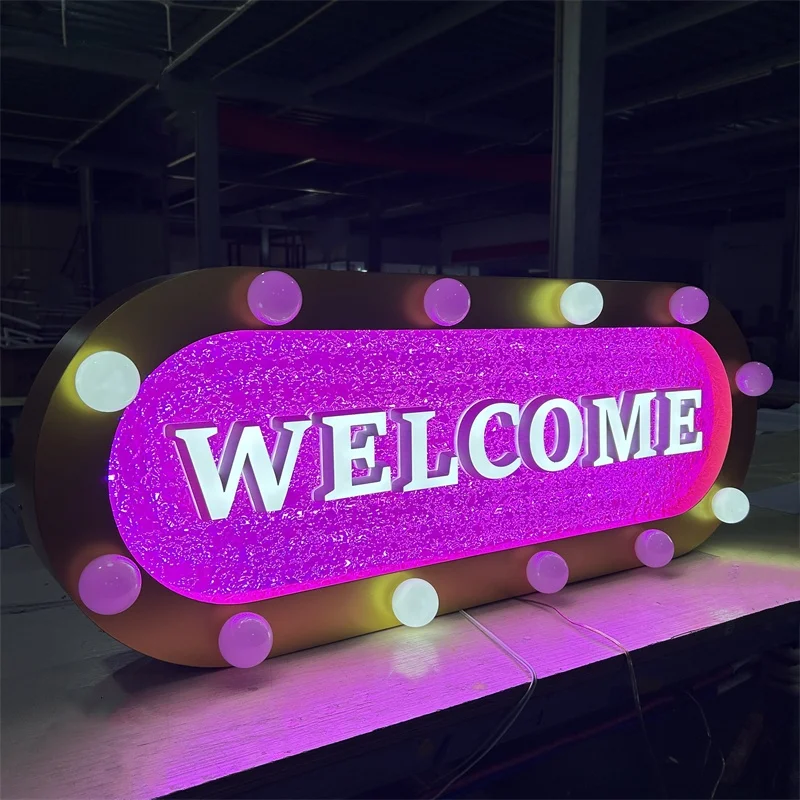 Custom Big Giant Large Electronic Sign Led RGB Light up Marquee Letter Lightbox for Event Wedding Shop