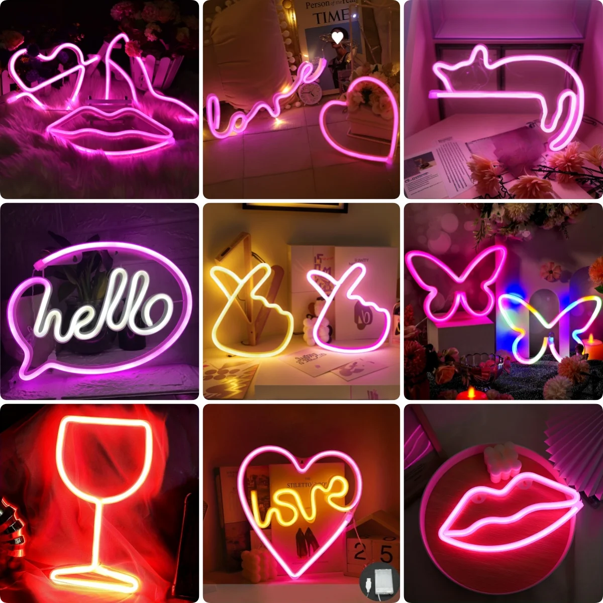 

Неоновая вывеска на День святого Валентина, украшение для праздничной вечеринки, атмосферный светильник, подарок, домашний декор, ночник для комнаты, питание от USB или от батареи (батарея в комплект не входит)