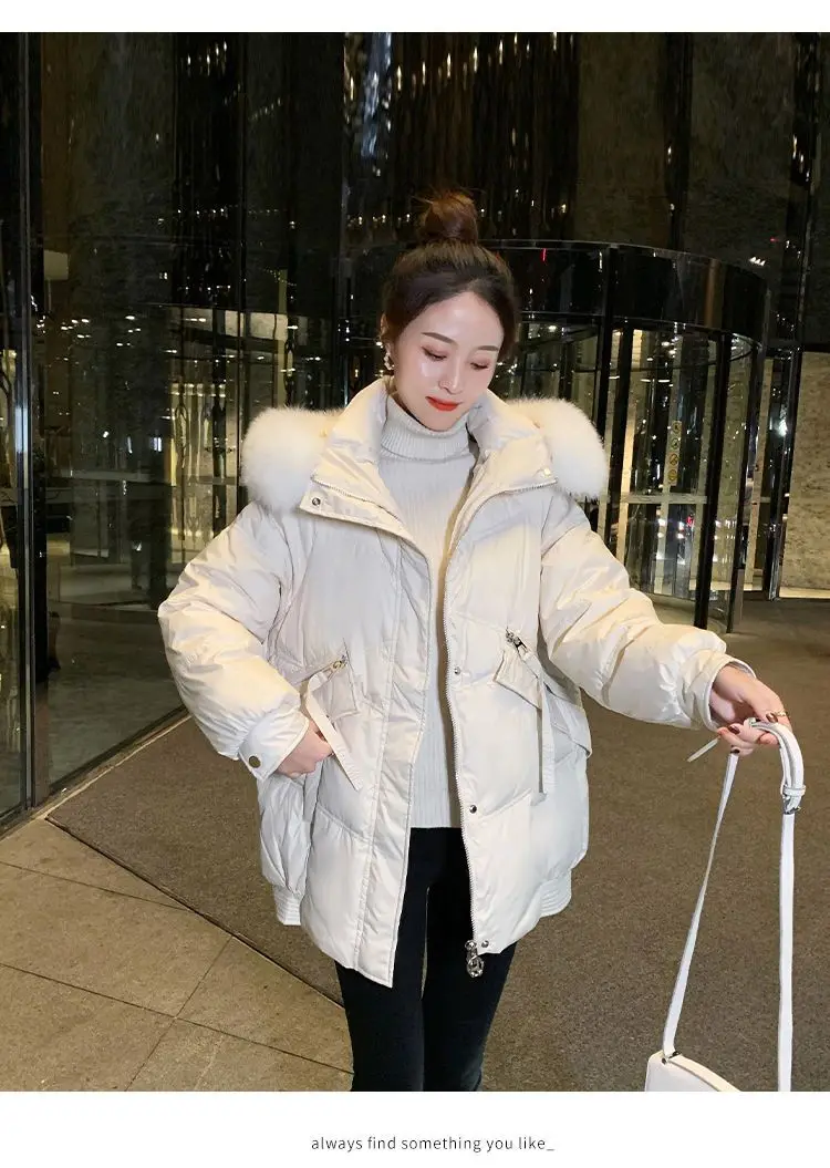 2023 New Women Down Cotton coat Winter Jacket Female Artificial fur collar  Parkas warm Outwear thick Overcoat