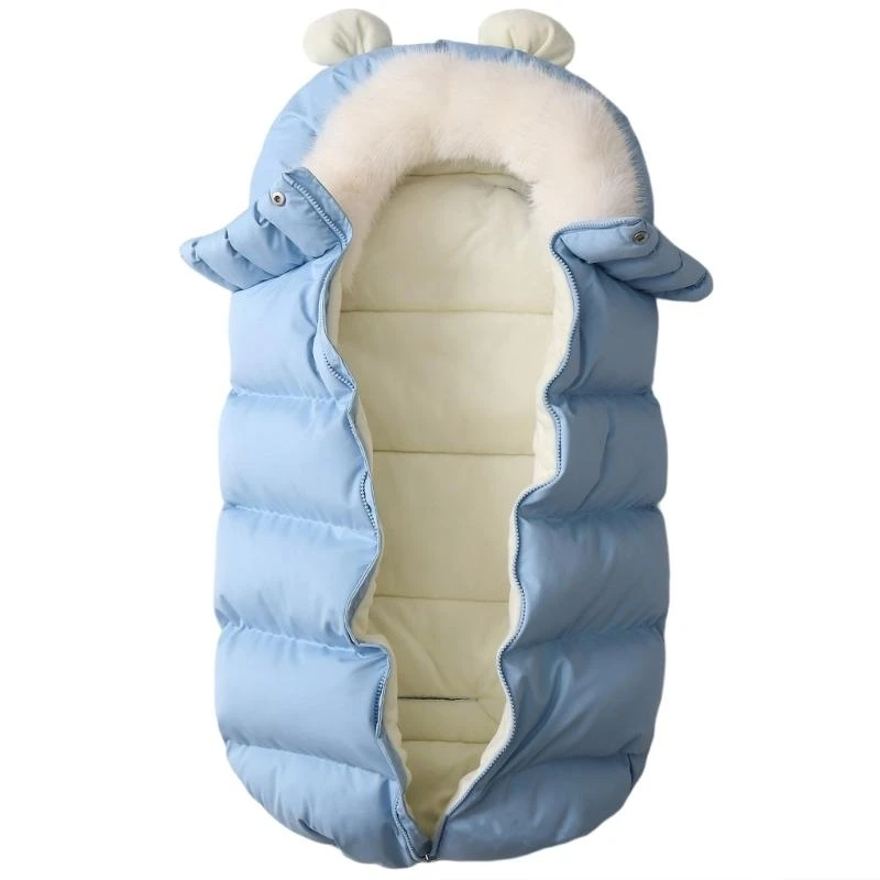 J15U كرسي يدفع باليدين للقدمين 2024 عربة الشتاء الدافئة التفاف الملابس عربات الأطفال العالمية كيس النوم يندبروف في الهواء الطلق #3