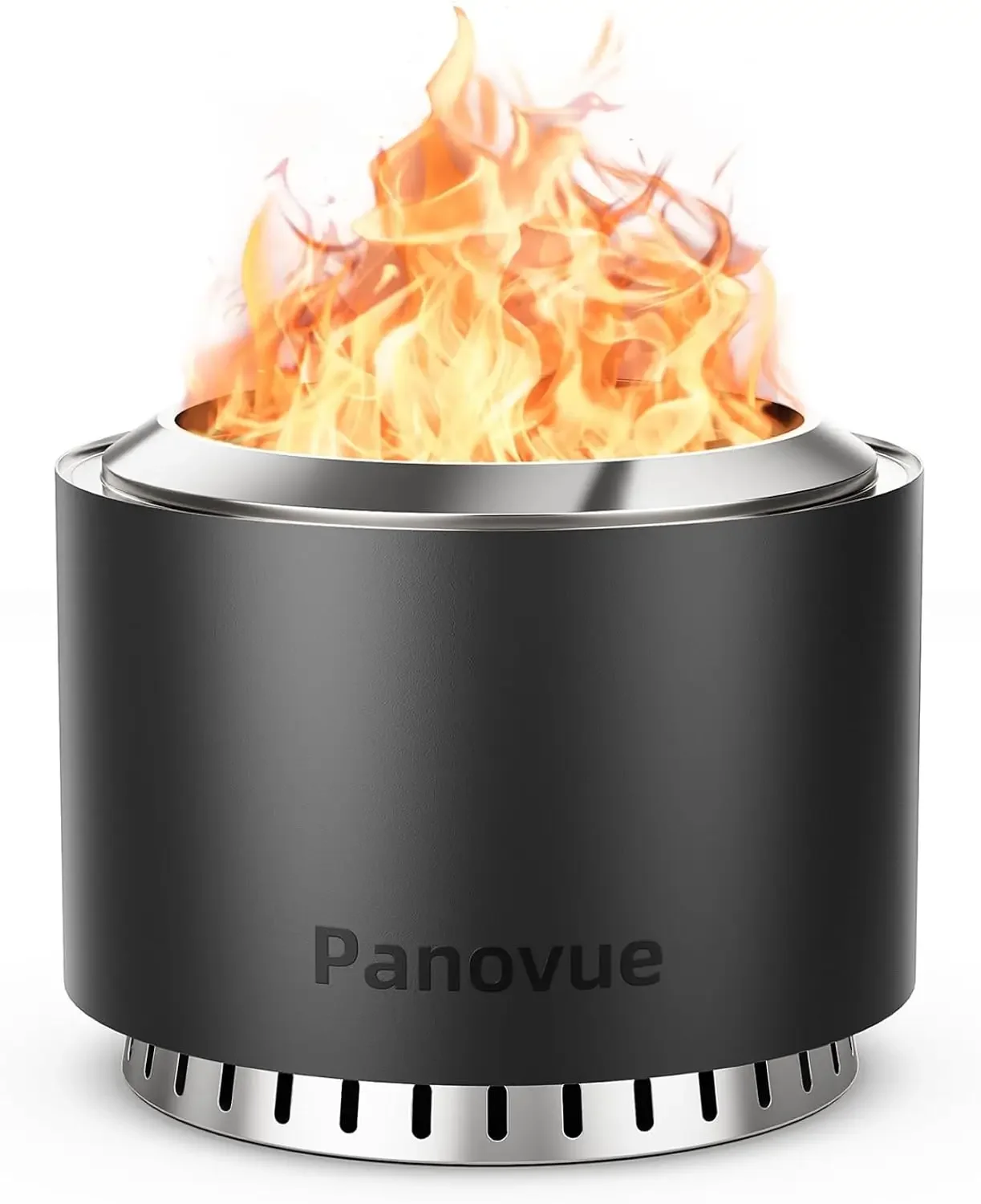 22 inch Smokeless Fire Pit with Waterproof Cover, Stainless Steel Outdoor Smokeless Firepit, Wood Burning Fire Pits for Camping,