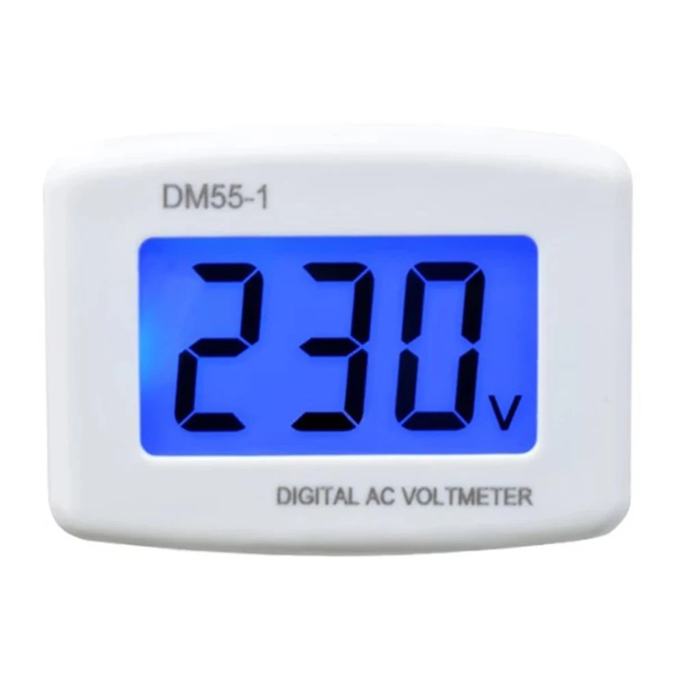 DM55-1 AC 80-300V Digital Voltmeter EU US Plug 110V 220V Plug-in Home Voltage Meter Wall Flat Volt Meter for Voltage Measurement